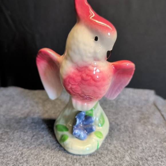 Other - Pink and White Ceramic Bird Figurine